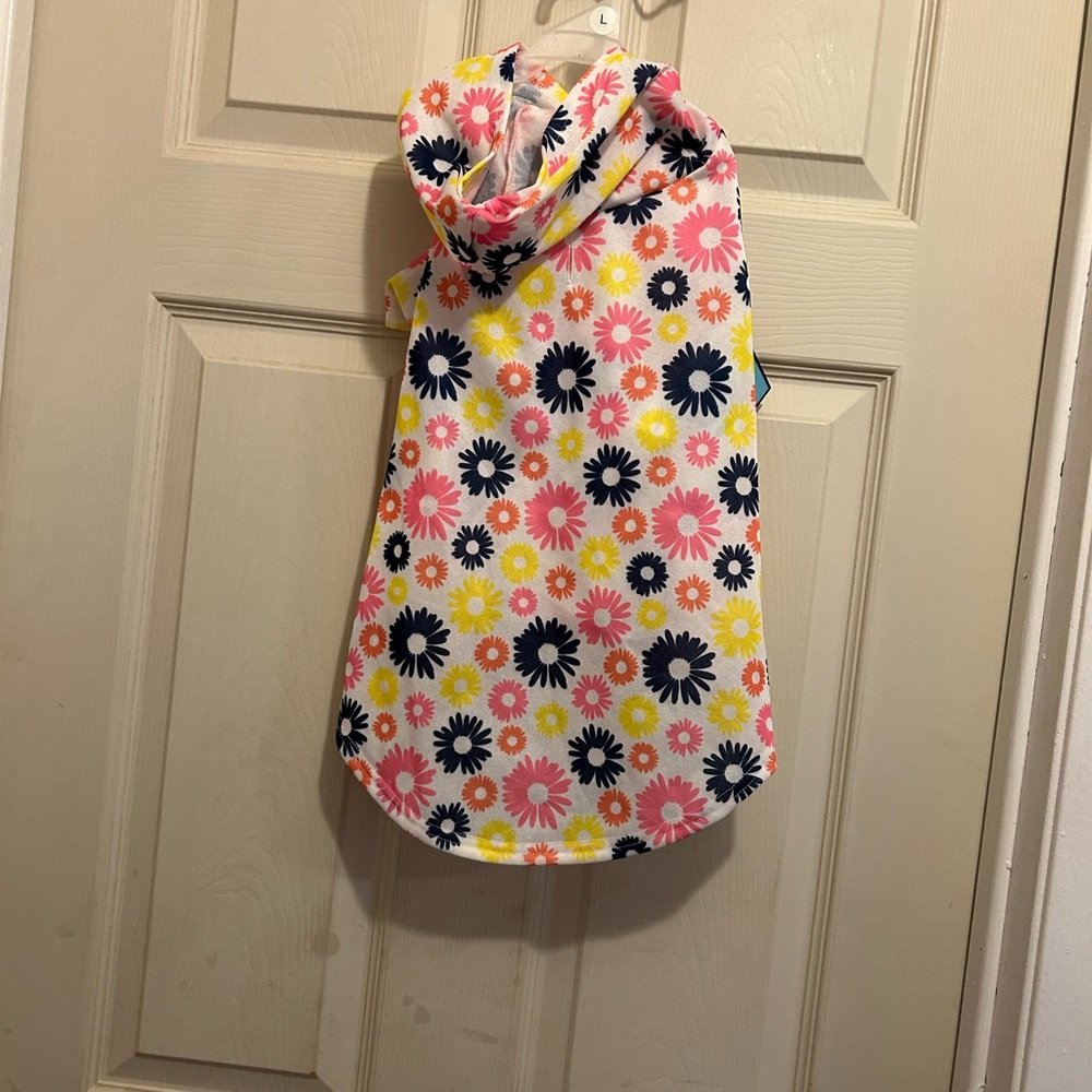 Pawsitively Fun!  Floral Dog Hoodie  - size large